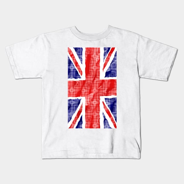 British Art Union Jack Flag Kids T-Shirt by PlanetMonkey